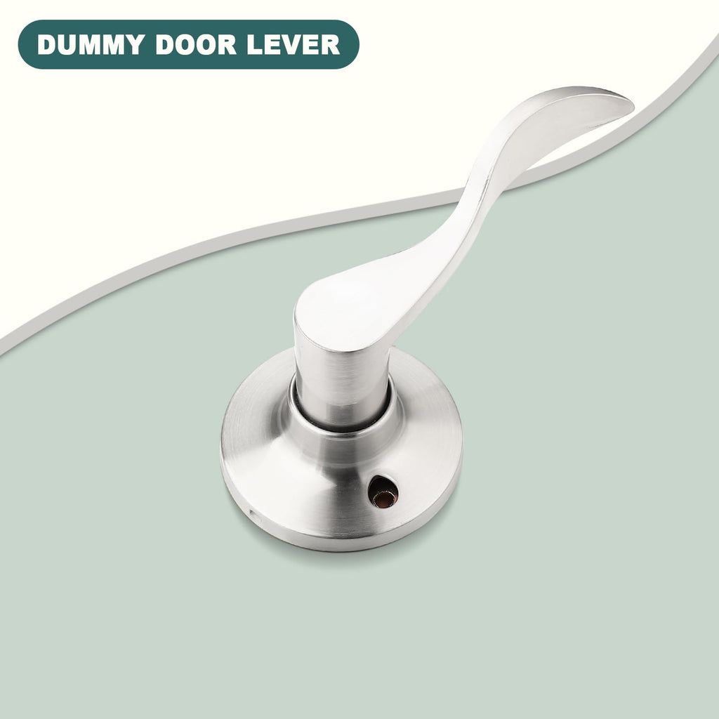 10 Pack Brushed Nickel Dummy Lever Door Handle Wave Right-Handed Door Lever Non-Turning Lock Half Dummy Handles for