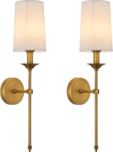 Wall Sconce Set of 2 Hardwired Vintage Antique Brass Sconce Candle Wall Light for Bedroom Living Room Vanity