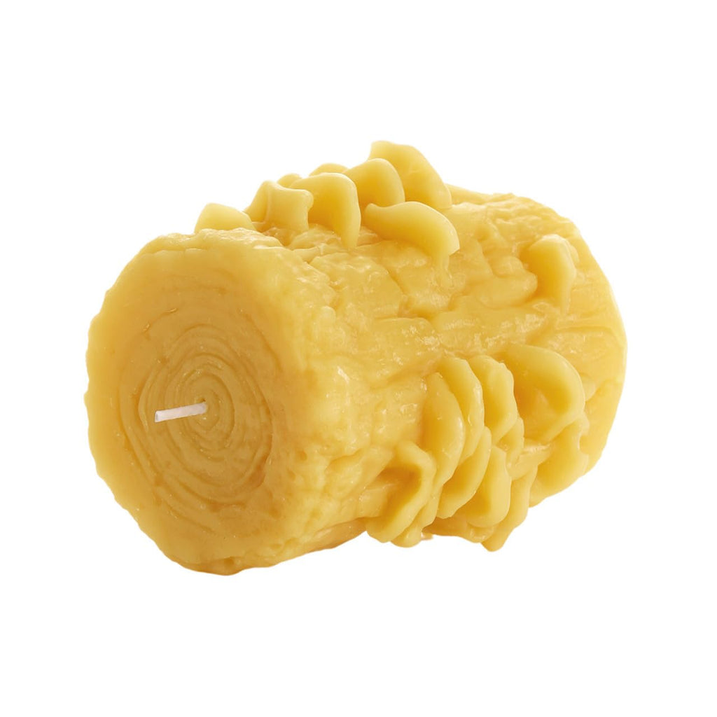 Beeswax Oyster Mushroom Candle, 4 x 3.25in