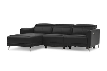 Andria 99.5" Reclining Leather Sectional Sofa, 3 Seater Reclining Couch with Left Hand Chaise | Italian Nappa 11000