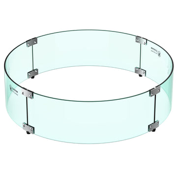 24" Round Fire Pit Glass Wind Guard