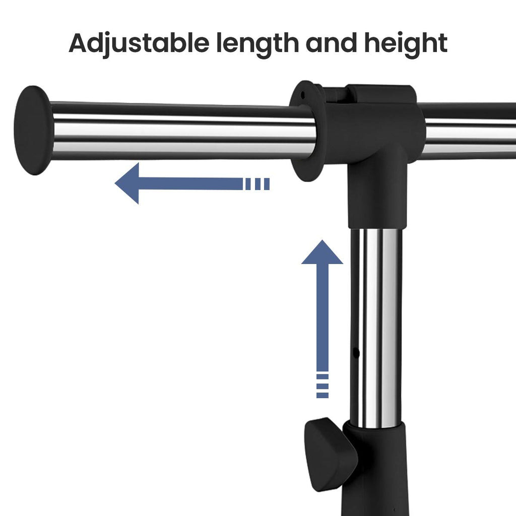 Adjustable Clothing Rack for Hanging Clothes, Heavy Duty Garment Rack with Wheels,Free Standing Rolling Clothes Rack