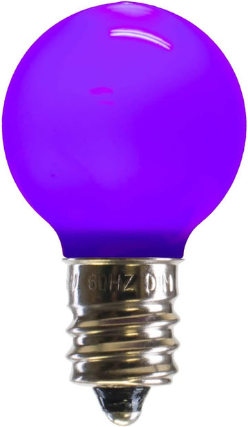 G30 Purple Ceramic LED Nickel Base Bulb E12 .96Watts 120Volt Dimmable, 25 Bulbs per Pack