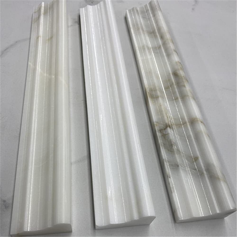 Calacatta Gold Marble 2x12 Chair Rail Trim Molding Polished Kitchen Bath Wall Floor Backsplash Shower (1 piece)