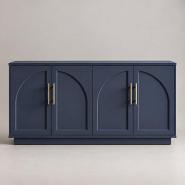 Buffet Cabinet with Storage, 59'' Modern Arched Sideboard Cabinet w/Adjustable Shelves, Wood Media TV Console Table