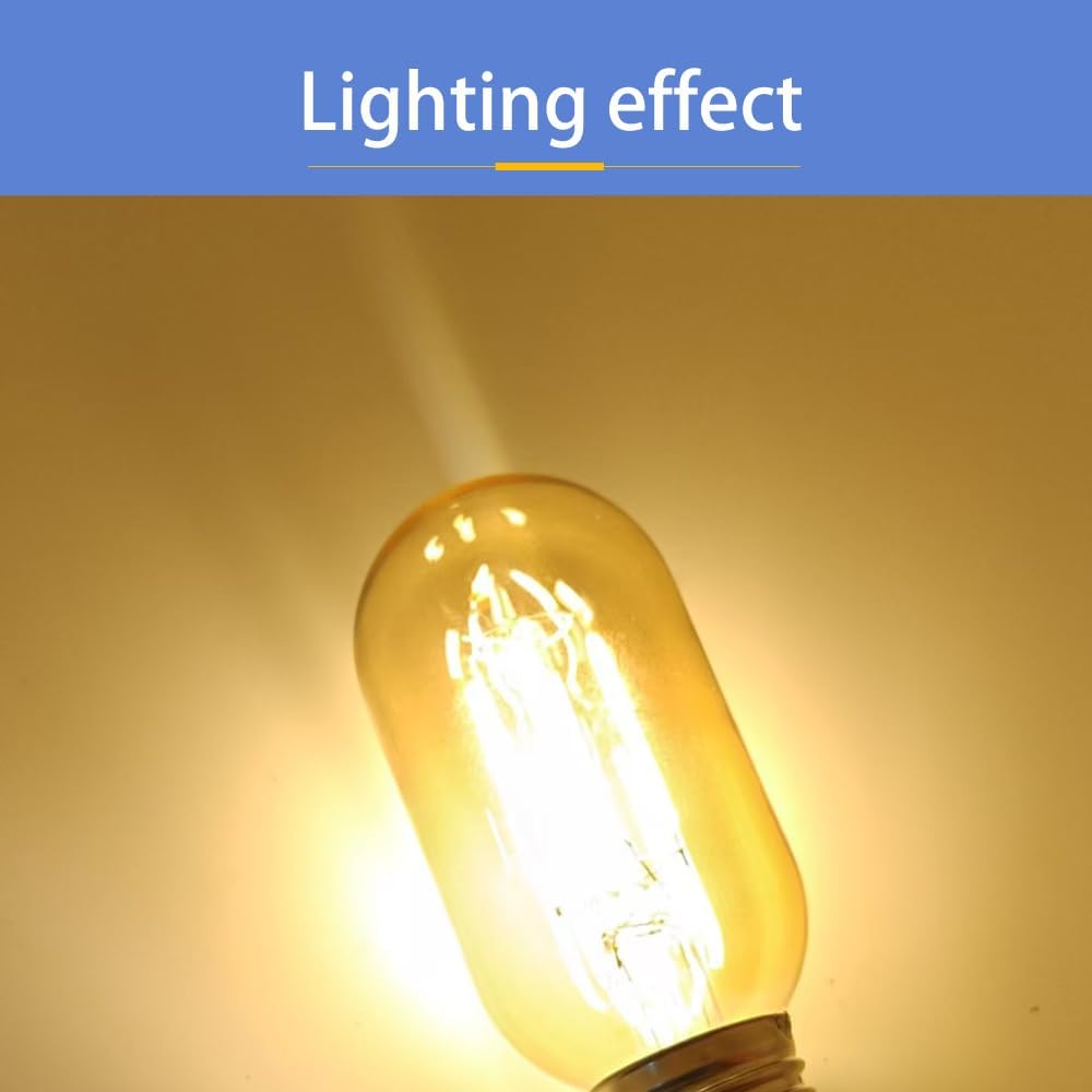 3V T45 Amber LED Bulb E27 Base for Vintage Lamps Retro 1 Pack