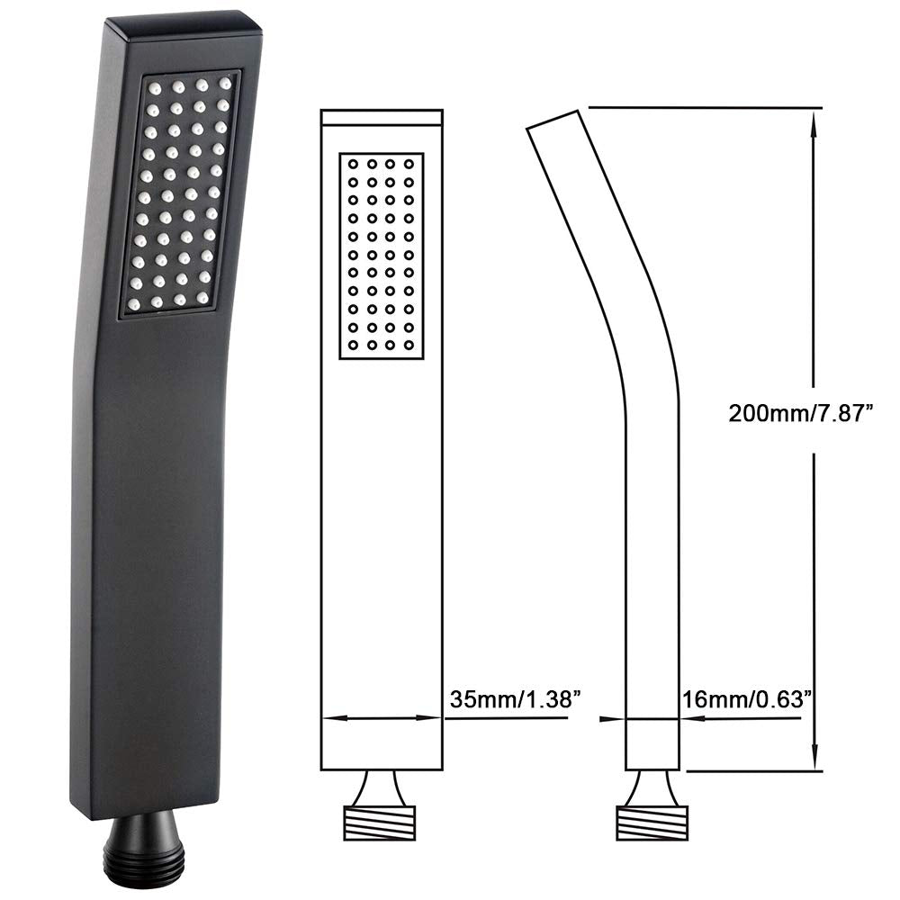 Solid Brass Handheld Shower Head Hand Shower Head Sprayer Matte Black