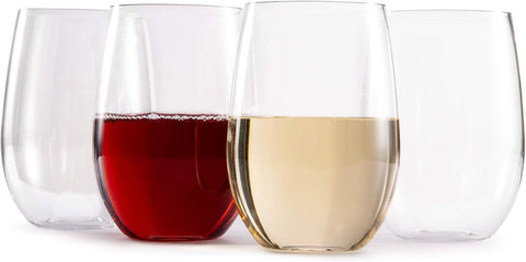 Wine Glasses glasses drinking set 16 OZ Tritan, Stemless Wine Glasses Set of 4, plastic wine glass Outdoor