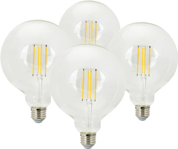 LED G40 Edison Globe Light Bulb, 8.5 Watts (100W Equivalent), Standard E26 Base, 800 Lumens, Dimmable, Clear Glass