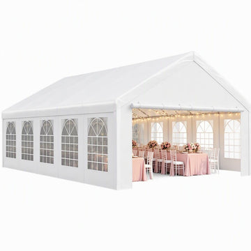 16x32 Party Tent Heavy Duty for Parties Outdoor Gazebo(Better Than Galvanized), Event Shelter Wedding Canopy, Carport