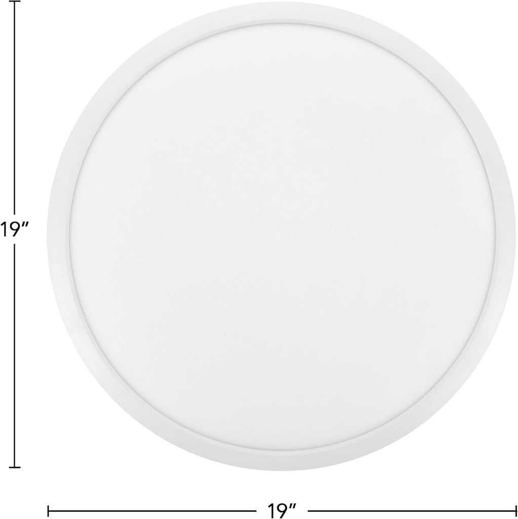 19" White LED Flush Mount Ceiling Light Fixture, 2500 Lumens, 5 CCT | , Round Color Selectable Panel Light, Dimmable