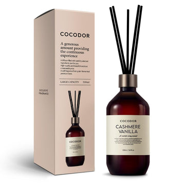 Premium Reed Diffuser/Cashmere Vanilla /16.9oz /1 Pack/Large Capacity Fragrance Scent Oil Stick Diffuser Set Bathroom
