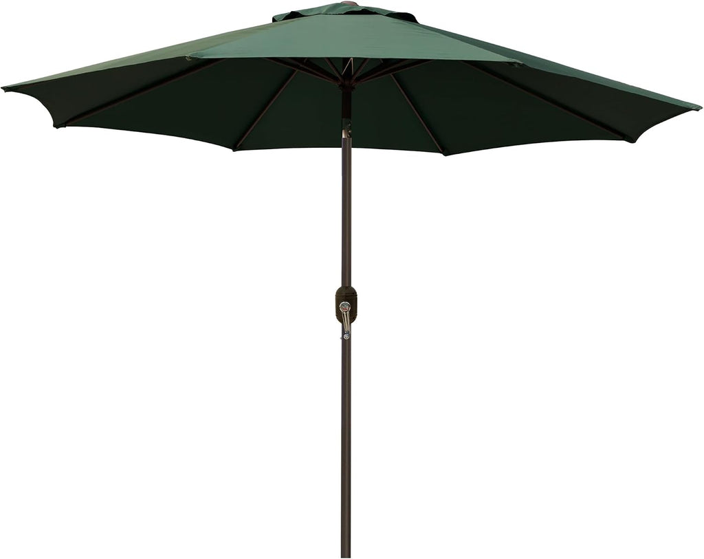 9' Outdoor Patio Umbrella, Outdoor Table Umbrella, Yard Umbrella, Market Umbrella with 8 Sturdy Ribs - Dark Green