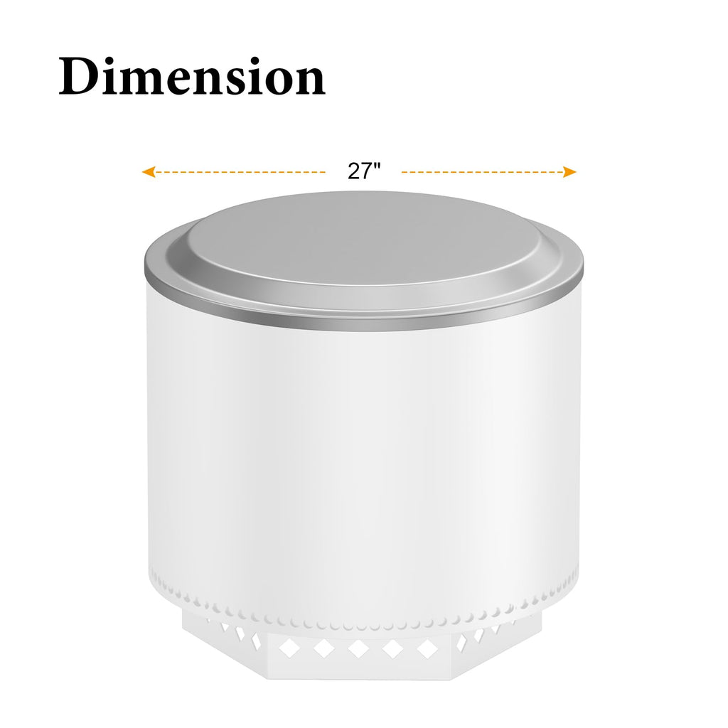 Pit Lid with 600D Oxford Fabric Fire Pit Cover for Yukon 27'' Fire Pit, Stainless Steel Portable Firt Pit Accessories