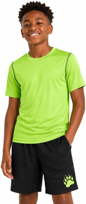 Boys Active Short Set 2 Piece Performance Crewneck Tee & Shorts