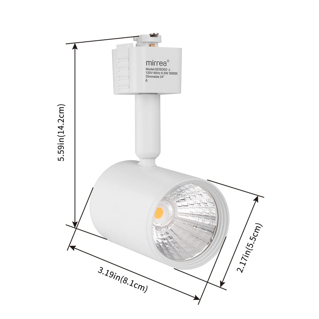 6 Pack J Type LED Track Lighting Heads 6.5W 3000K Warm White