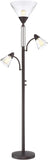 Warwick Industrial Torchiere Tree Floor Lamp LED 3-Light Edison 71.5" Tall Tiger Bronze Metal Clear Seedy Glass Shade