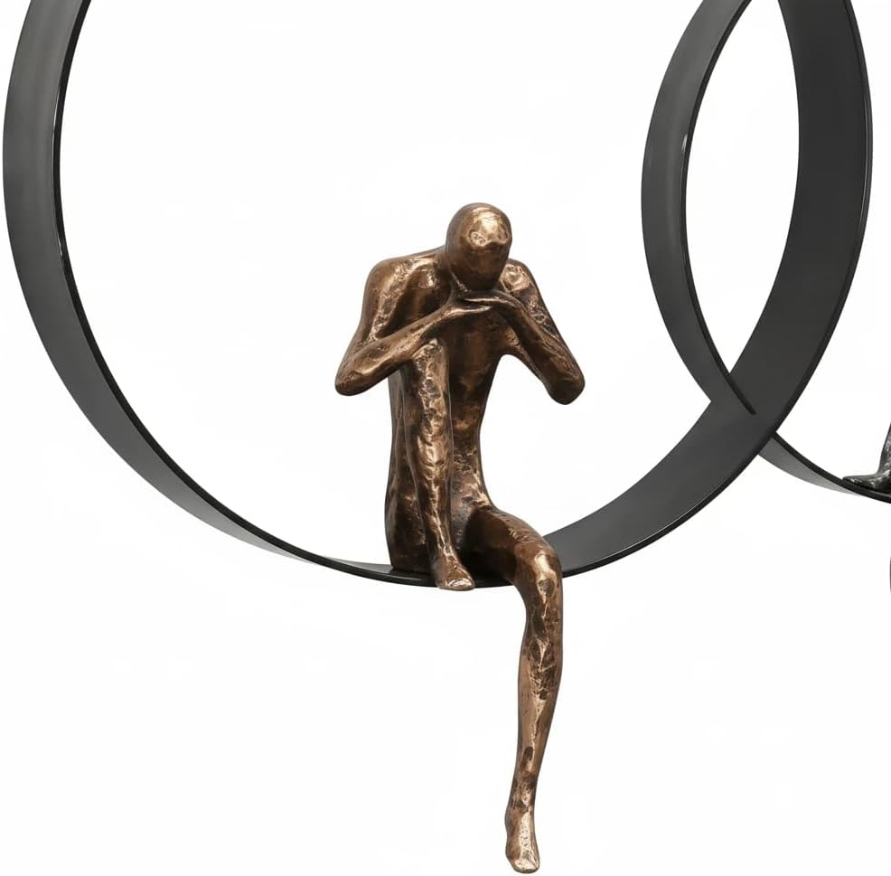 Wall Decor, Metal & Resin 3D Wall Art, Minimalist Modern Art Work Ornaments, Thinker Wall Sculpture Bedroom Kitchen - Set of 3