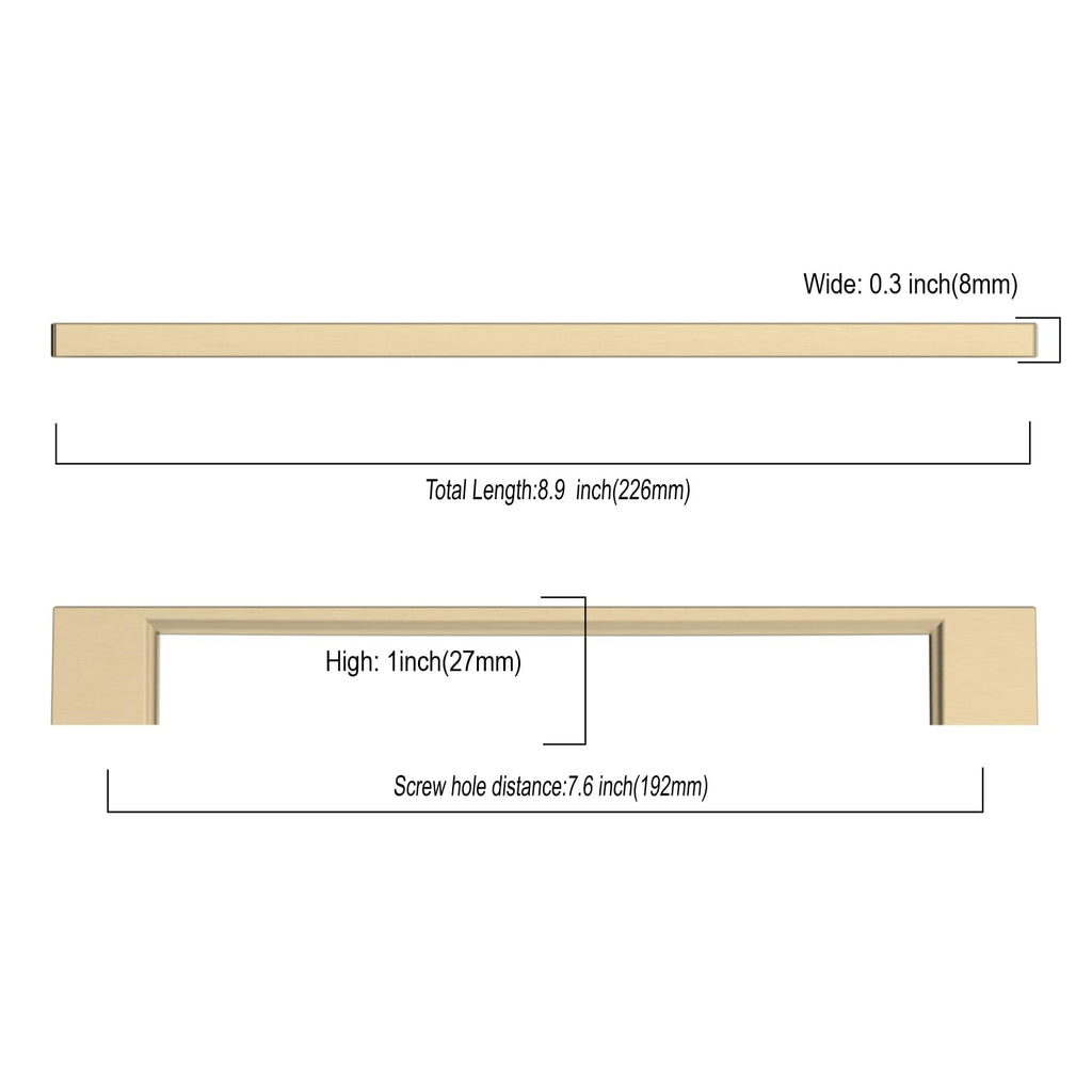 20 Pack 7.5 Inch(192mm) Brushed Brass Kitchen Cabinet Handles, Cabinet Pulls Kitchen Cabinet Hardware for Cupboard