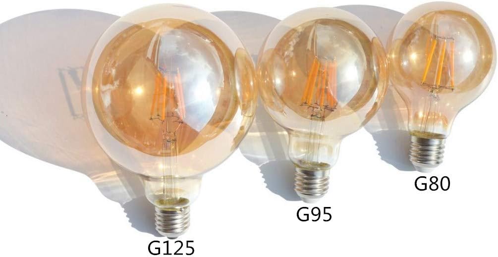 G95 LED Vintage Filament Bulb G30/G95 6W Dimmable Edison Antique LED Filament Globe Light Bulb,G95,6W(60 Watts