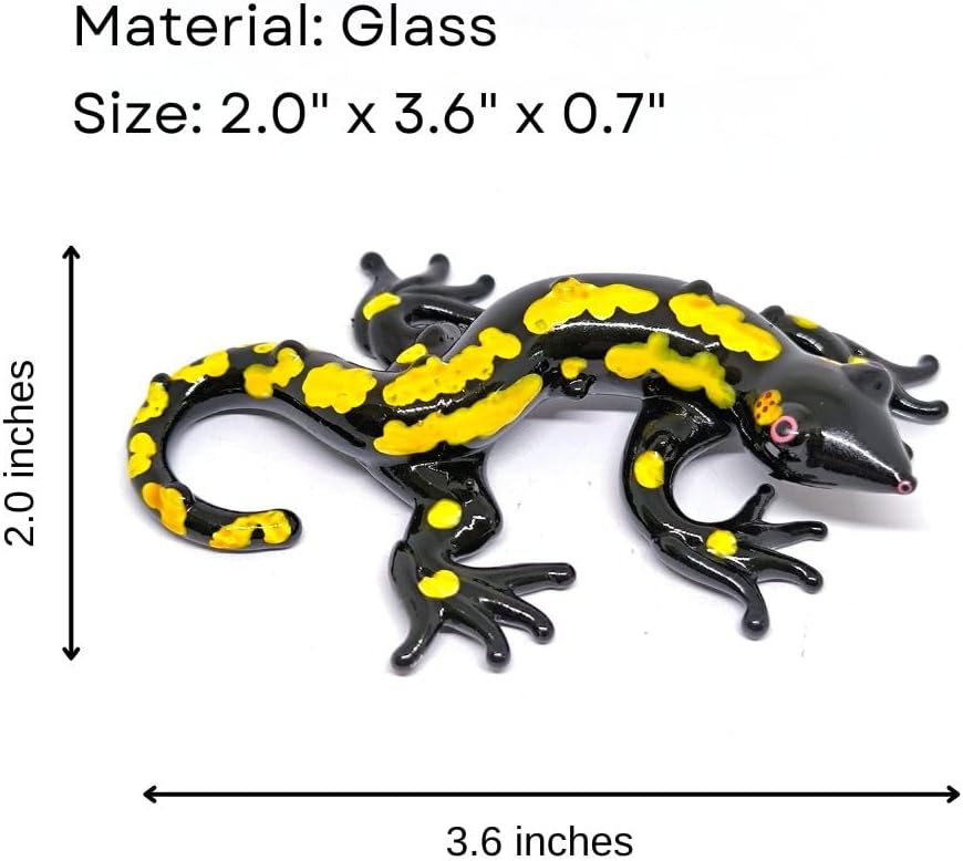 Blown Glass Salamander Figurine Lampwork Animal Collectible and Garden Decor Ornament