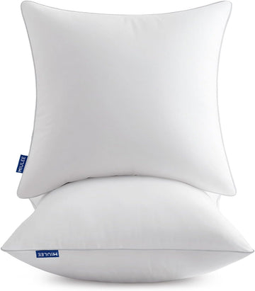 22x22 Inch Pillow Inserts with 100% Cotton Cover - Set of 2