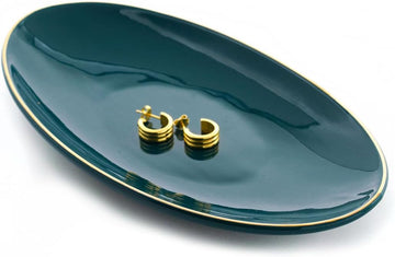 Ceramic Key Bowl for Entryway Table, 7 x 4 Key Dish Tray Catch All Bowl, Small Decorative Bowl for Key Jewelry Ring