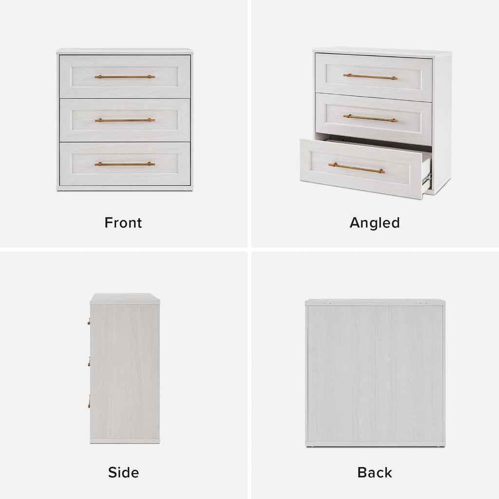 Blake 3 Drawer Dresser, Night Stand (White Oak, Single)