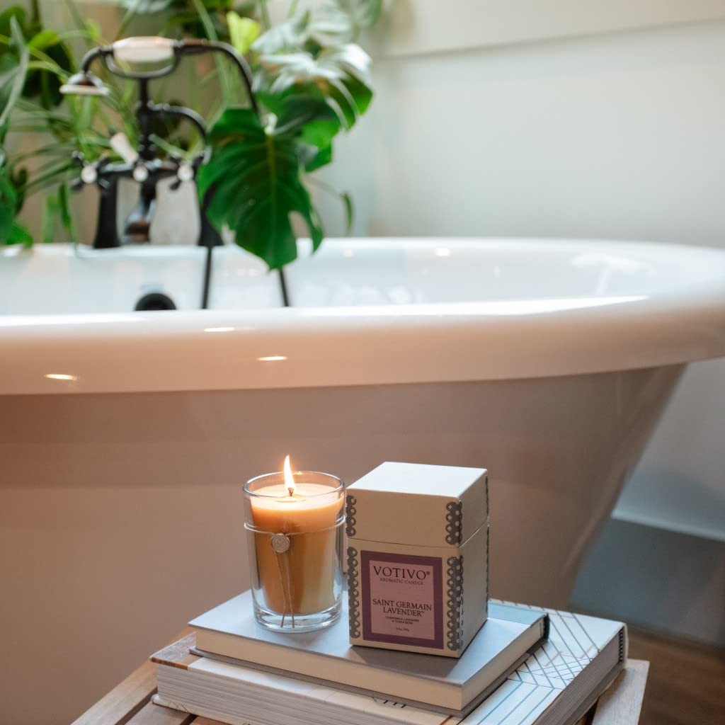 Saint Germain Lavender 6.8 oz Aromatic Candle | Soy Wax Blend | Luxury Glass Jar Scented Candle & Box | Candles