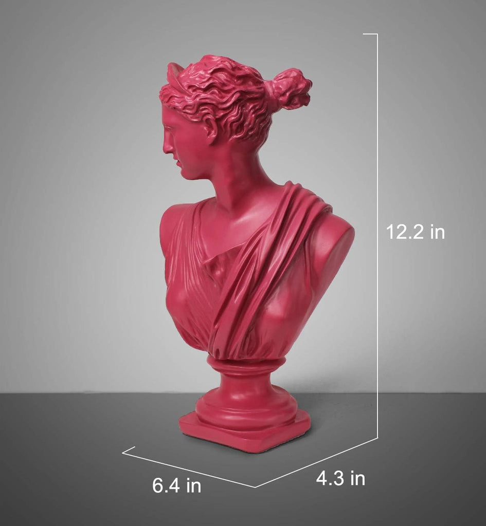 12Inch Greek Statue of Diana Goddess - Classic Head Bust Greek Mythology Figurine Sculpture