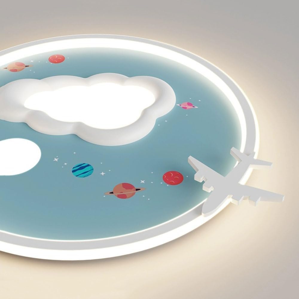 Nordic White Cloud Kids Flush Mount Ceiling Light Fixture Modern Cartoon Airplane Bedroom Close to Ceiling Lamp Mid
