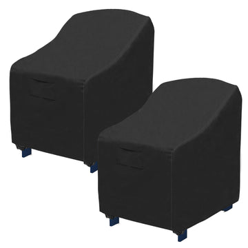 Adirondack Chair Covers 2 Pack (30W x 34D x 36H Inch) 100% Waterproof Heavy Duty for Most Outdoor Chair (Black)