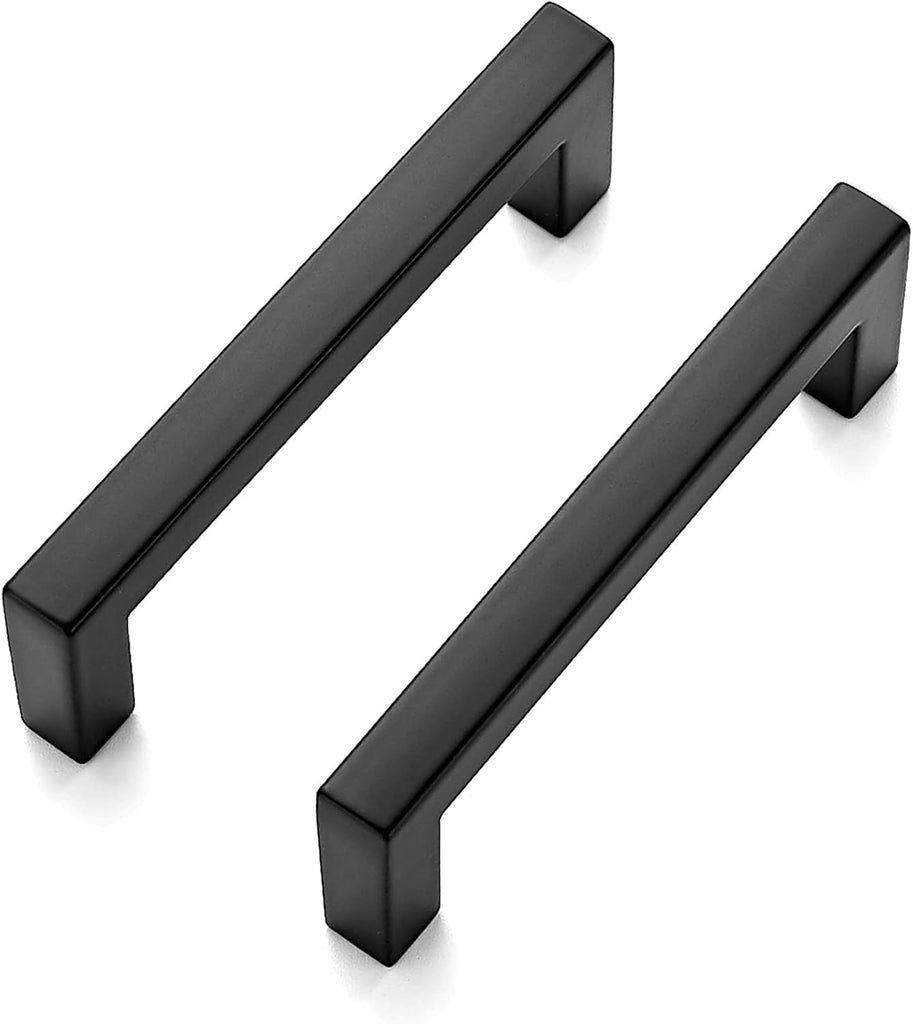 30 Pack Solid 3 Inch Center to Center Slim Square Bar Drawer Handles Kitchen Cabinet Handles Black Drawer Pulls Kitchen