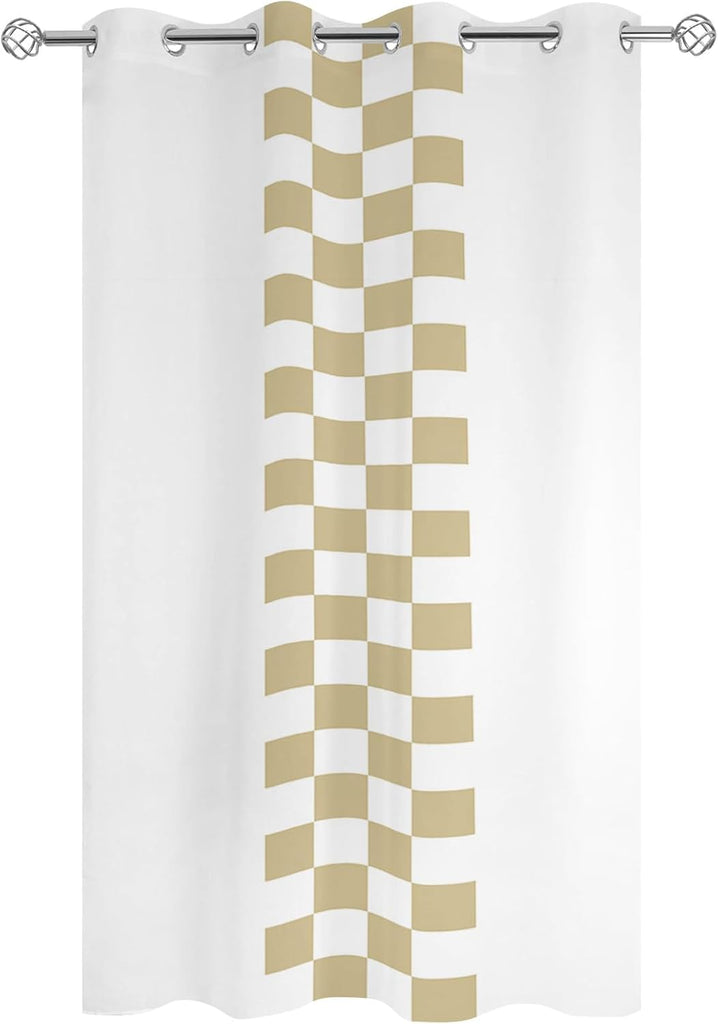 Outdoor Curtains Waterproof, Minimalist Brown Buffalo Check Plaid Farmhouse Farm Theme Grommet Weatherproof Outsides