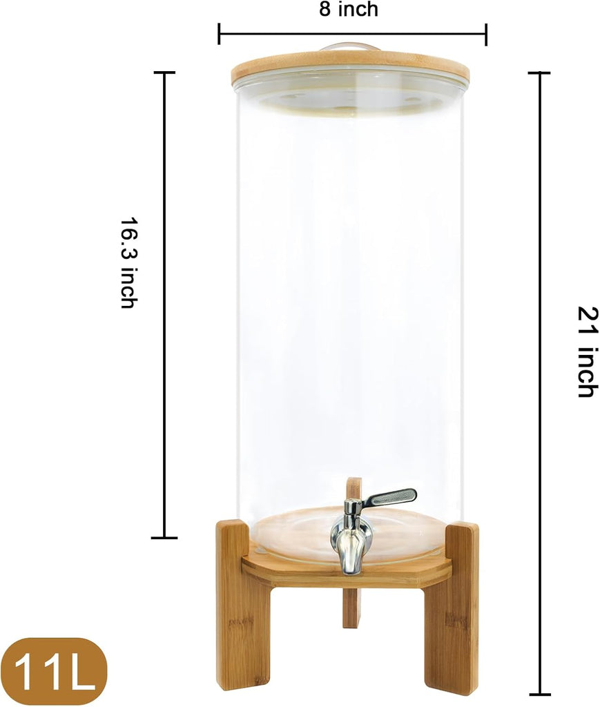 Drink Dispenser,3 Gallon Drink Dispensers for Parties, with Spigot - Jumbo Glass Drink