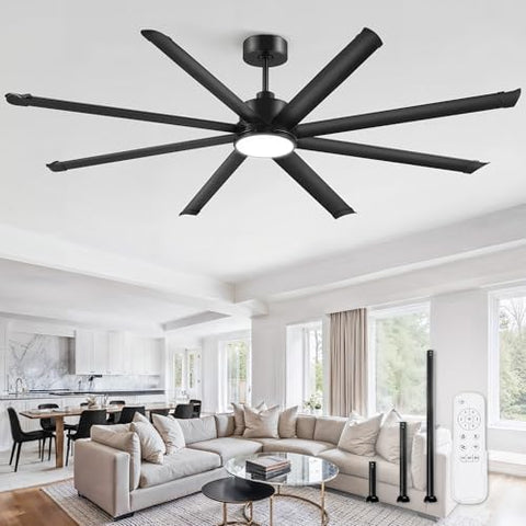 ZMISHIBO 84 Inch Black Ceiling Fan