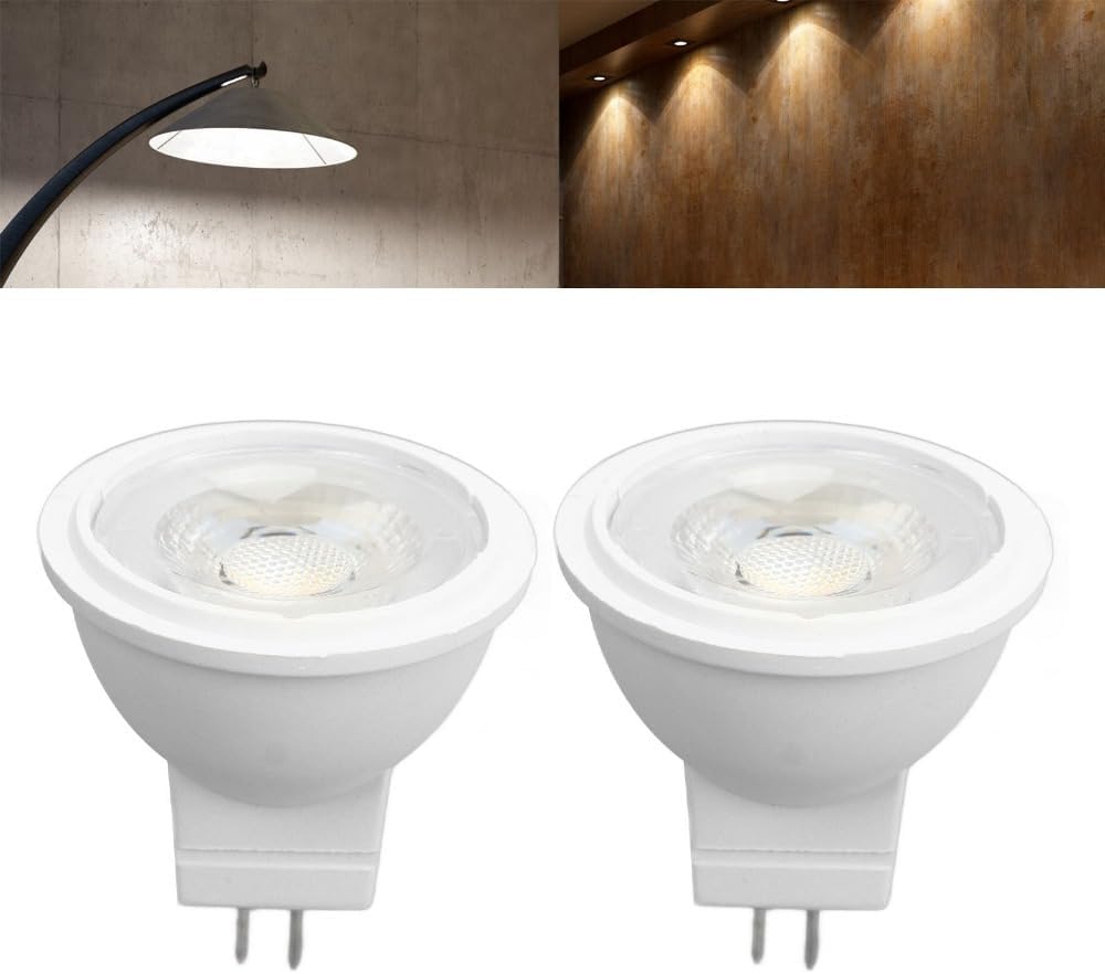 2 Pack MR11 GU4 LED Spotlight Bulbs, 3W 110V, 410 Lumens, 38° Beam Angle for Landscape, Kitchen, Cabinet