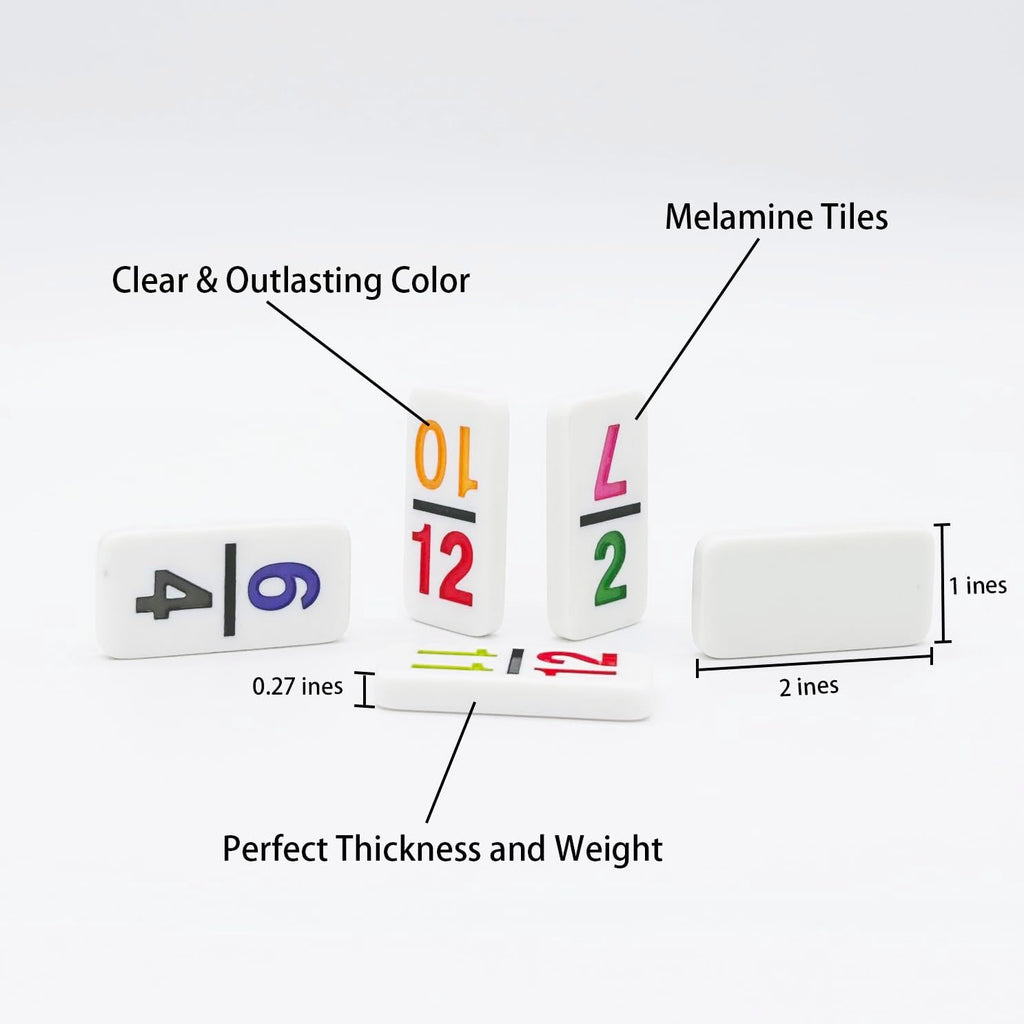 Mexican Train Dominoes with Numbers, Color Double 12 Numerical Domine Set for Adults and Family, Classic 91 Tiles
