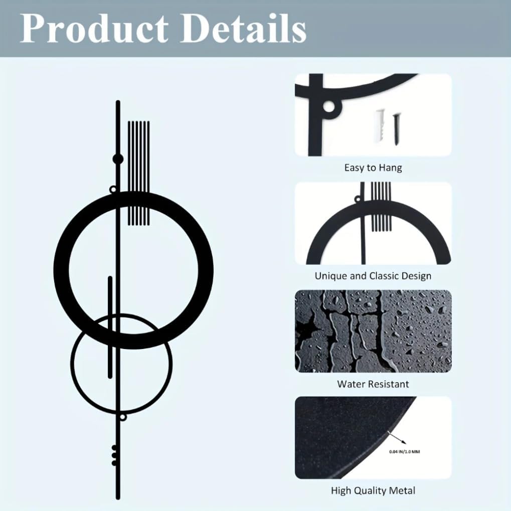 Metal Wall Decor Hanging Wall Art Minimalist Abstract Hollow Vertical Iron Wall Sculptures Geometric Wall Hanging