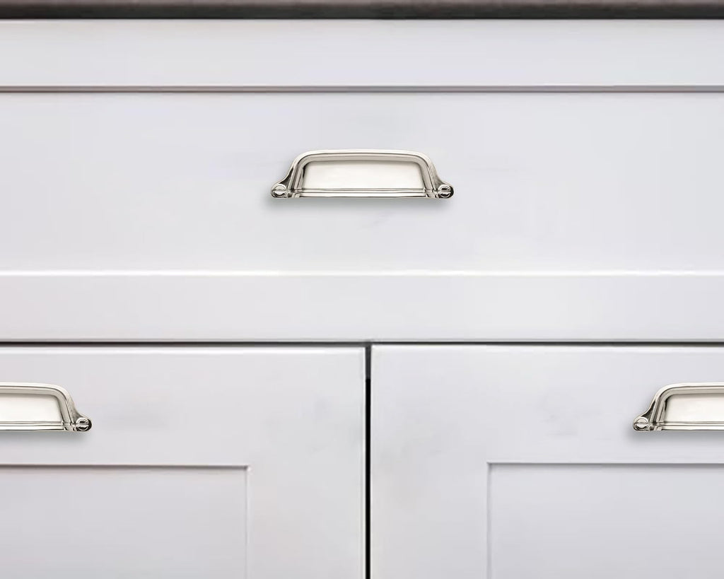 10 Pack 2-1/2 inch(64 mm) Drawer Pulls Polished Nickel Cabinet Cup Pulls Cabinet Hardware Vintage Kitchen Cabinet