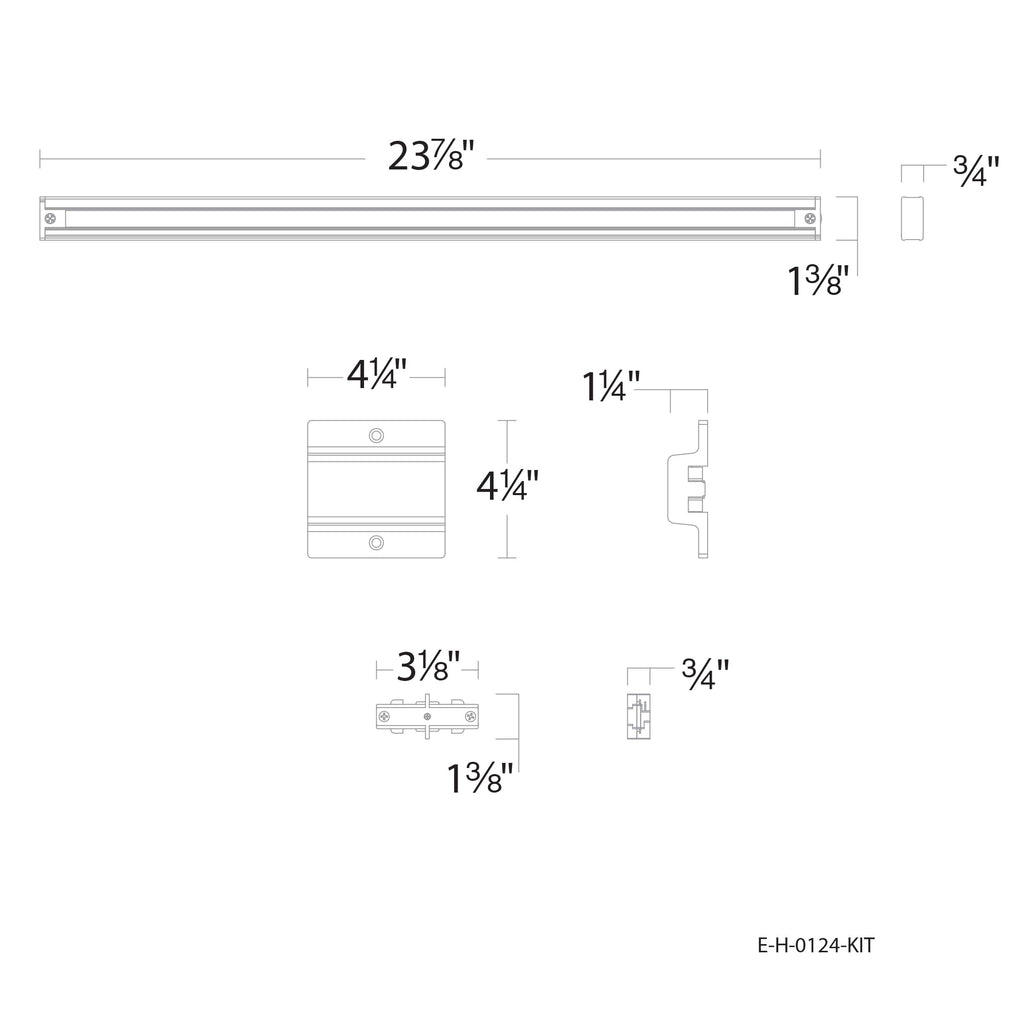Amped Collection 3-Light 48in Field Cuttable LED Track Lighting Kit with 3 LED 5-CCT Selectable Track Heads, 4ft