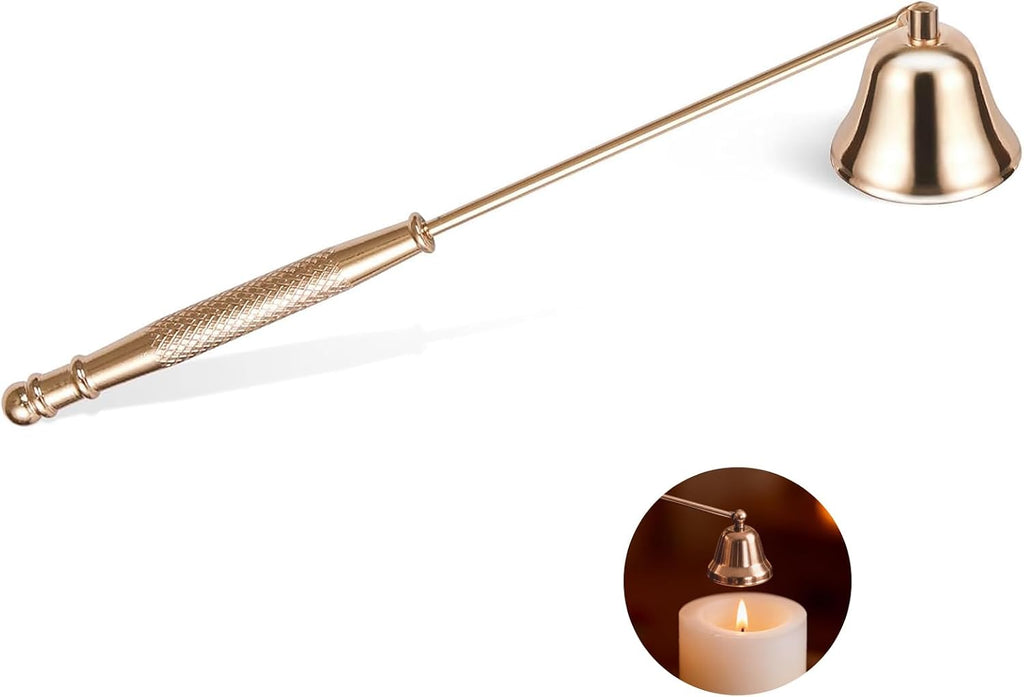 Gold Candle Snuffer with Long Handle, 8.3 Inch - Set of 6