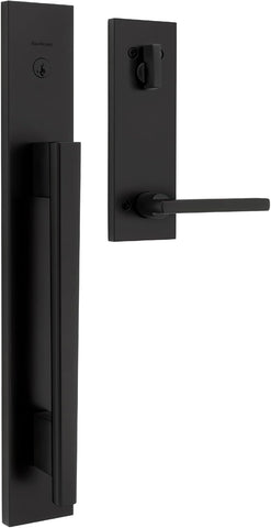 Caerus Front Door Lock Handle and Deadbolt Set, Entry Handleset Exterior with Interior Lever, Matte Black - Door Handleset
