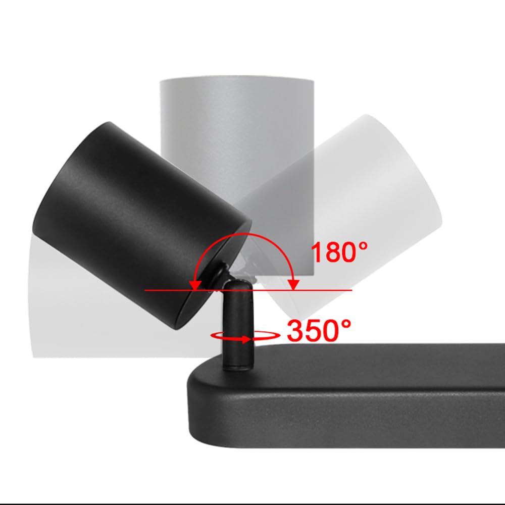 4 Way Track Lighting Kit Flexibly Rotatable Track Light Ceiling Kitchen LED Ceiling spot Light, Picture Wall