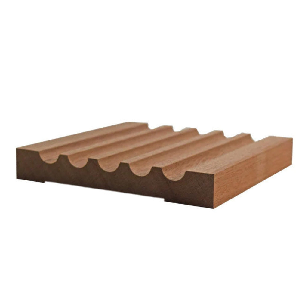Fluted 5-1/8" Wide x 3/4" Casing. Unfinished Trim, Red Oak, 42"