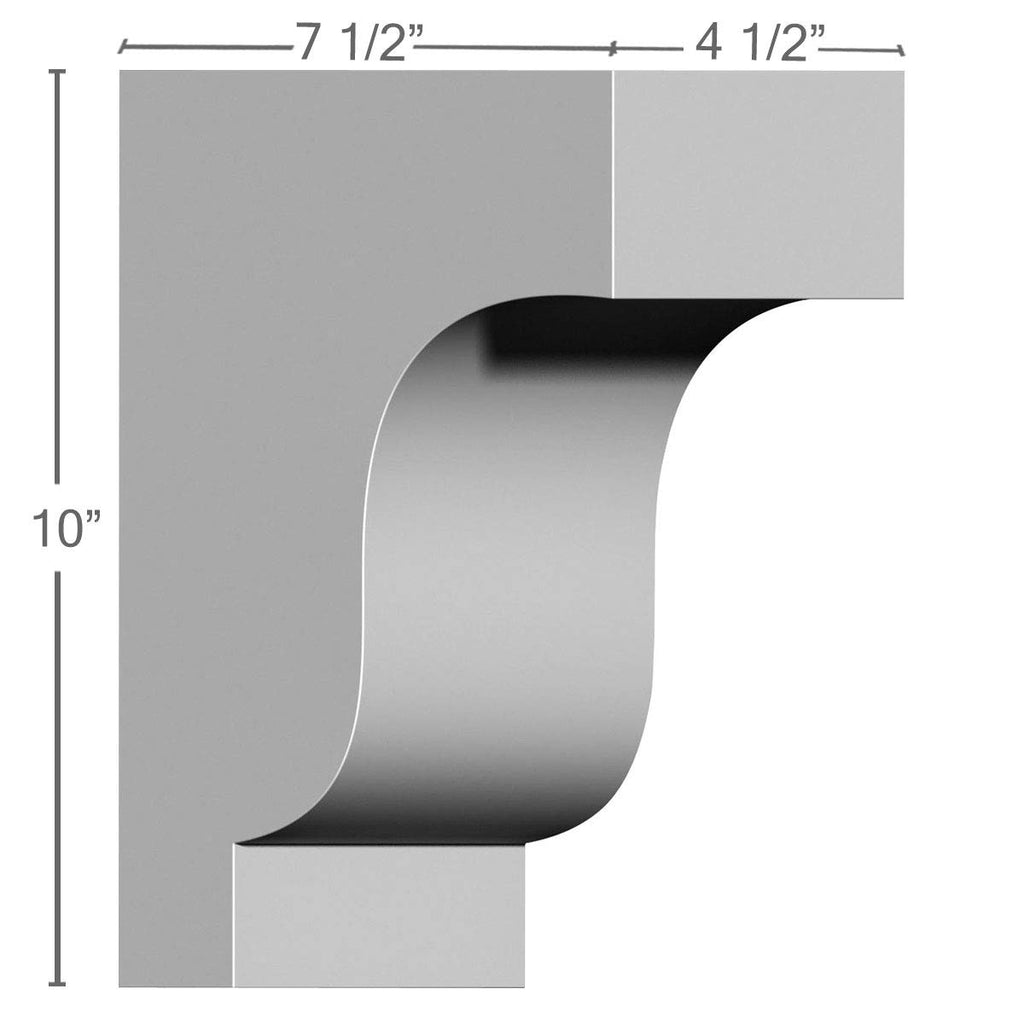 4 1/2-Inch W x 7 1/2-Inch D x 10-Inch H Traditional Corbel