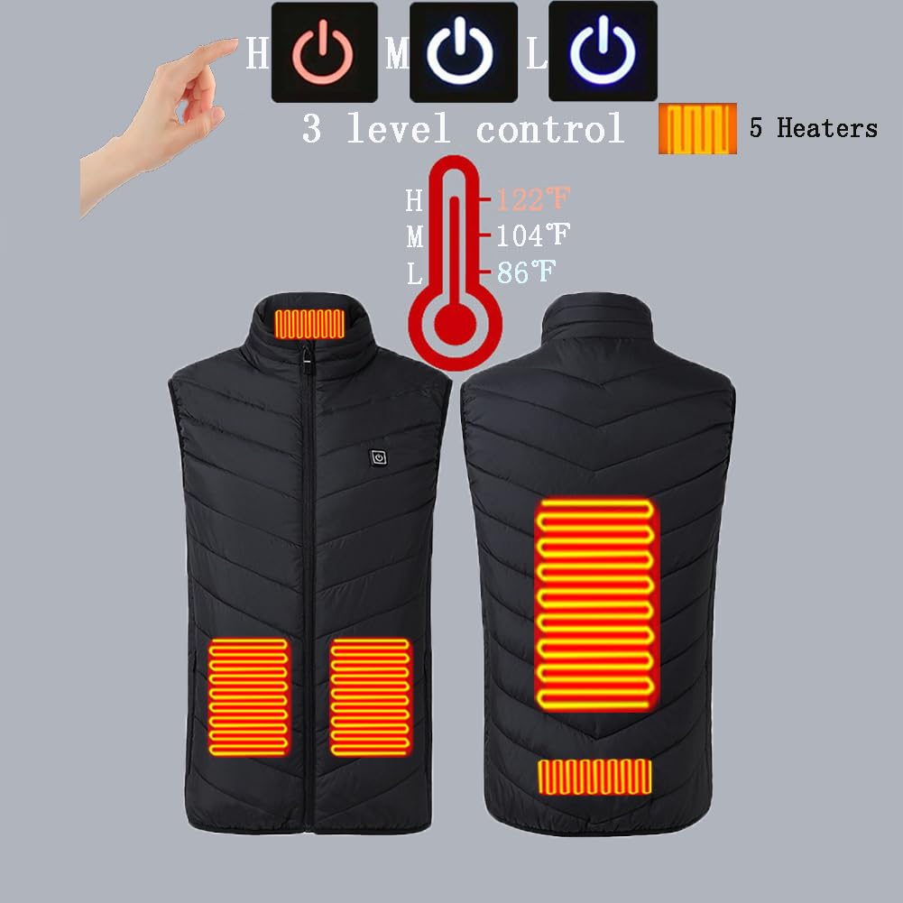 Kids Winter Heated Vest Windproof Lightweight Jacket for Boys Girls Winter Gift(Battery NOT Included)