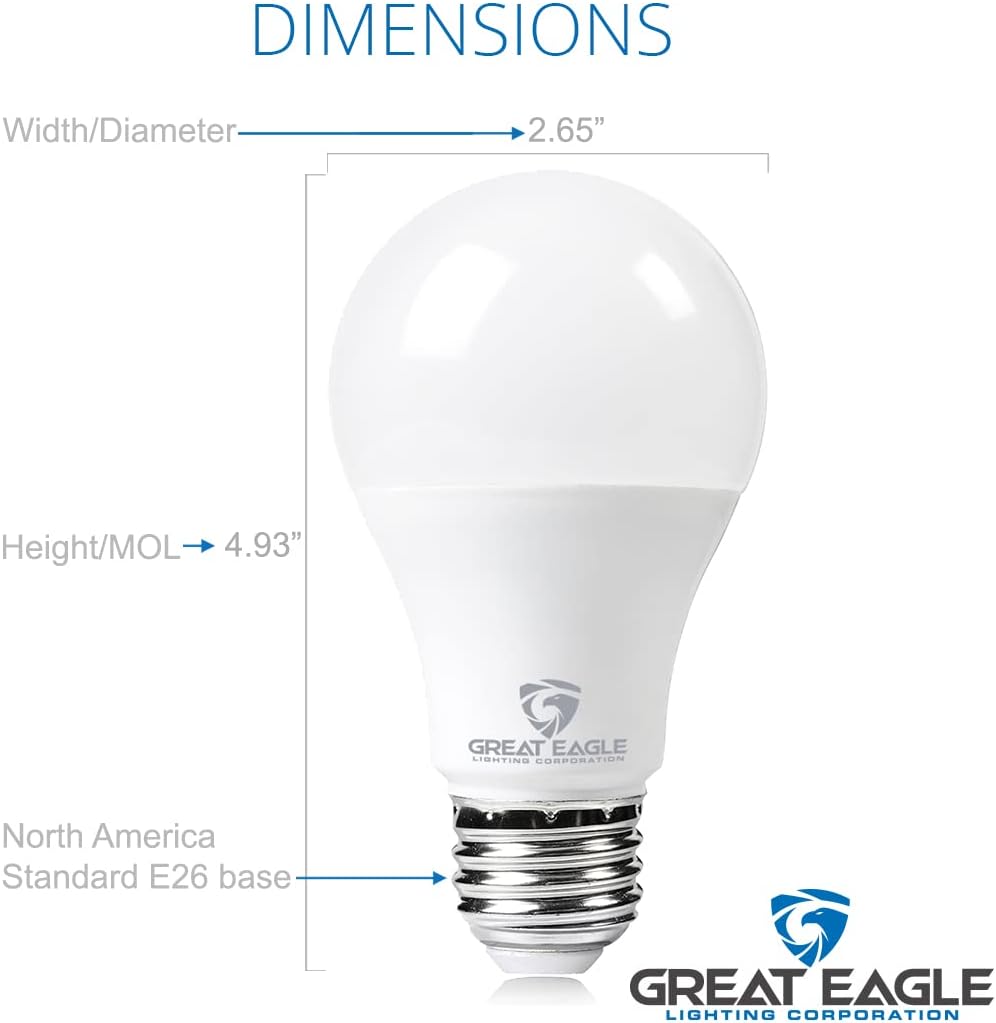 Super Bright LED Light Bulb 150W-200W Equivalent Dimmable 5000K Daylight UL Listed (2-Pack)