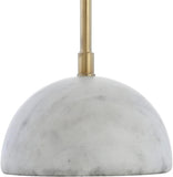 23.5" Brass Gold and White Stephen Metal and Marble LED Table Lamp, Modern Arched Task Lamp Bedroom Office