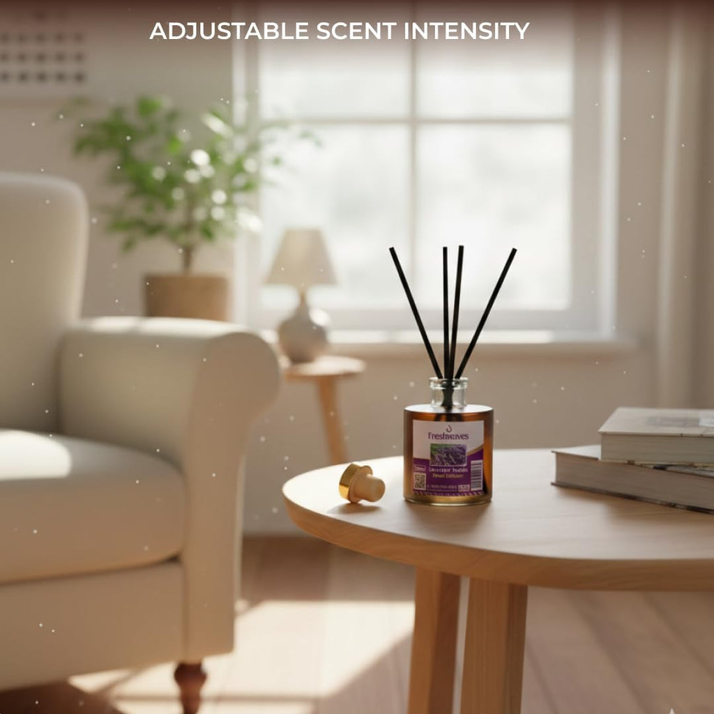 Lavender Vanilla Reed Diffuser |150ml Long-Lasting Fragrance | Best Reed Diffusers and Decorative Glass Bottle - Set of 6